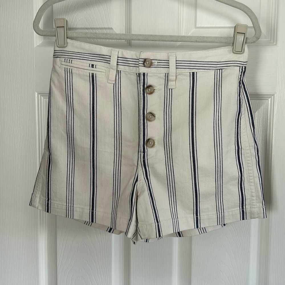 Madewell Striped Button fly shorts